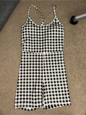 Old Navy Black & White Gingham One-Piece Romper
